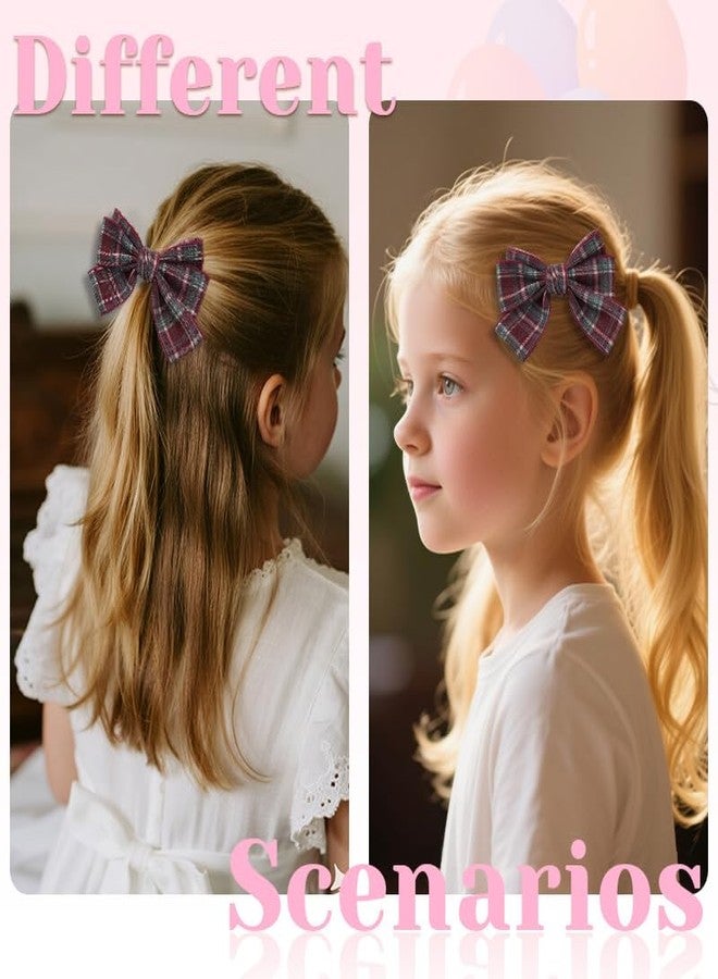 Borhmty Red Plaid Bow Hair Clips for Women Girls Daughter Niece Birthday Christmas Hair Accessories for Toddler Girls Cotton Linen Hair Bows Clips for Women British Style Hairclips Hair Barrette - Image 5